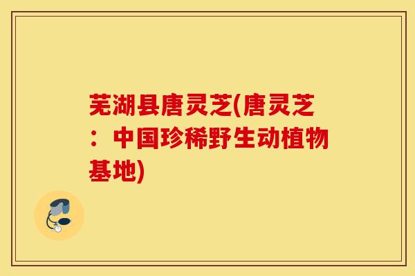芜湖县唐灵芝(唐灵芝:中国珍稀野生动植物基地)-第1张图片-灵芝之家 芜湖县唐灵芝(唐灵芝:中国珍稀野生动植物基地)-第1张图片-灵芝之家