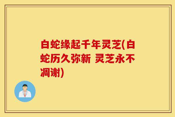 白蛇缘起千年灵芝(白蛇历久弥新 灵芝永不凋谢)-第1张图片-灵芝之家 白蛇缘起千年灵芝(白蛇历久弥新 灵芝永不凋谢)-第1张图片-灵芝之家