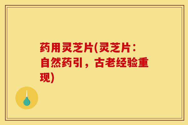 药用灵芝片(灵芝片：自然药引，古老经验重现)-第1张图片-灵芝之家