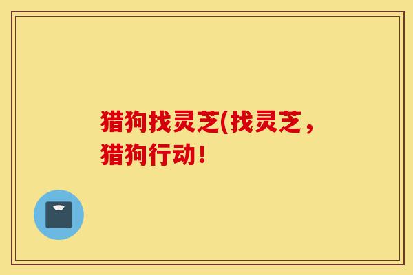 猎狗找灵芝(找灵芝,猎狗行动!-第1张图片-灵芝之家 猎狗找灵芝(找灵芝,猎狗行动!-第1张图片-灵芝之家