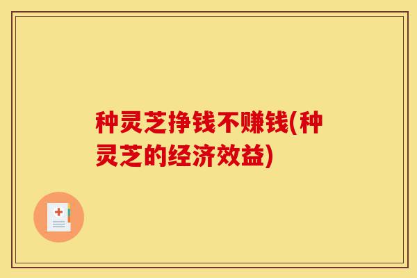 种灵芝挣钱不赚钱(种灵芝的经济效益)-第1张图片-灵芝之家 种灵芝挣钱不赚钱(种灵芝的经济效益)-第1张图片-灵芝之家