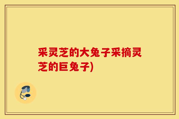 采灵芝的大兔子采摘灵芝的巨兔子)-第1张图片-灵芝之家 采灵芝的大兔子采摘灵芝的巨兔子)-第1张图片-灵芝之家