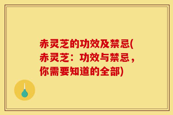 赤灵芝的功效及禁忌(赤灵芝：功效与禁忌，你需要知道的全部)-第1张图片-灵芝之家