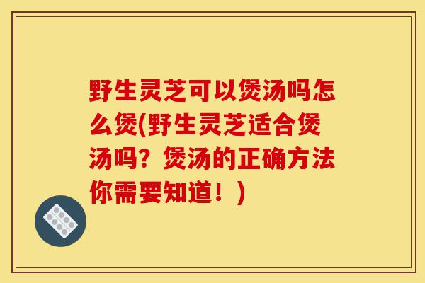 野生灵芝可以煲汤吗怎么煲(野生灵芝适合煲汤吗?煲汤的正确方法你需要知道!)-第1张图片-灵芝之家 野生灵芝可以煲汤吗怎么煲(野生灵芝适合煲汤吗?煲汤的正确方法你需要知道!)-第1张图片-灵芝之家