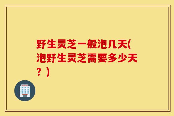 野生灵芝一般泡几天(泡野生灵芝需要多少天?)-第1张图片-灵芝之家 野生灵芝一般泡几天(泡野生灵芝需要多少天?)-第1张图片-灵芝之家