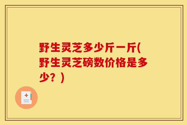 野生灵芝多少斤一斤(野生灵芝磅数价格是多少?)-第1张图片-灵芝之家 野生灵芝多少斤一斤(野生灵芝磅数价格是多少?)-第1张图片-灵芝之家