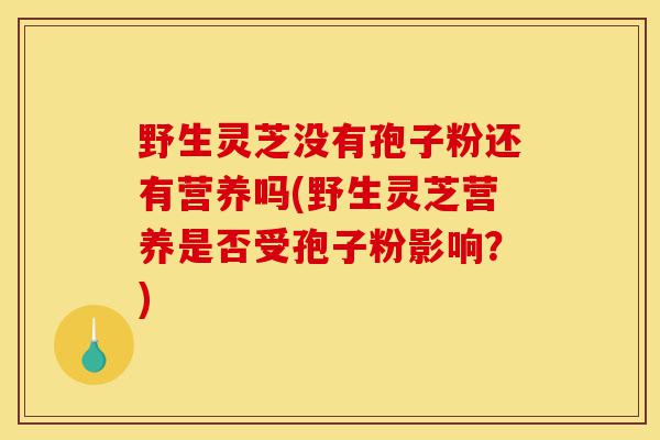 野生灵芝没有孢子粉还有营养吗(野生灵芝营养是否受孢子粉影响？)-第1张图片-灵芝之家