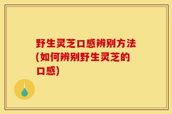 野生灵芝口感辨别方法(如何辨别野生灵芝的口感)-第1张图片-灵芝之家 野生灵芝口感辨别方法(如何辨别野生灵芝的口感)-第1张图片-灵芝之家