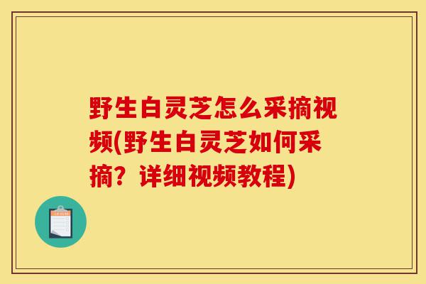 野生白灵芝怎么采摘视频(野生白灵芝如何采摘?详细视频教程)-第1张图片-灵芝之家 野生白灵芝怎么采摘视频(野生白灵芝如何采摘?详细视频教程)-第1张图片-灵芝之家