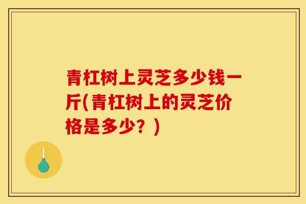 青杠树上灵芝多少钱一斤(青杠树上的灵芝价格是多少?)-第1张图片-灵芝之家 青杠树上灵芝多少钱一斤(青杠树上的灵芝价格是多少?)-第1张图片-灵芝之家