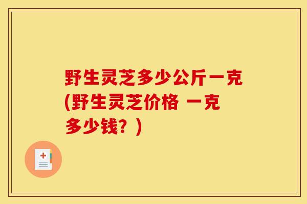 野生灵芝多少公斤一克(野生灵芝价格 一克多少钱?)-第1张图片-灵芝之家 野生灵芝多少公斤一克(野生灵芝价格 一克多少钱?)-第1张图片-灵芝之家