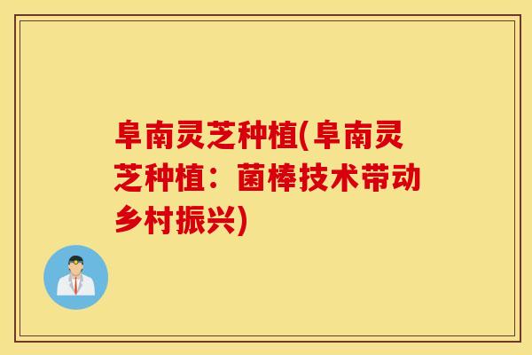 阜南灵芝种植(阜南灵芝种植:菌棒技术带动乡村振兴)-第1张图片-灵芝之家 阜南灵芝种植(阜南灵芝种植:菌棒技术带动乡村振兴)-第1张图片-灵芝之家