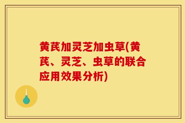 黄芪加灵芝加虫草(黄芪、灵芝、虫草的联合应用效果分析)-第1张图片-灵芝之家 黄芪加灵芝加虫草(黄芪、灵芝、虫草的联合应用效果分析)-第1张图片-灵芝之家