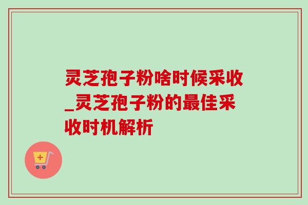 灵芝孢子粉啥时候采收_灵芝孢子粉的最佳采收时机解析-第1张图片-灵芝之家 灵芝孢子粉啥时候采收_灵芝孢子粉的最佳采收时机解析-第1张图片-灵芝之家