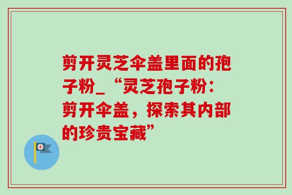 剪开灵芝伞盖里面的孢子粉_“灵芝孢子粉：剪开伞盖，探索其内部的珍贵宝藏”-第1张图片-灵芝之家
