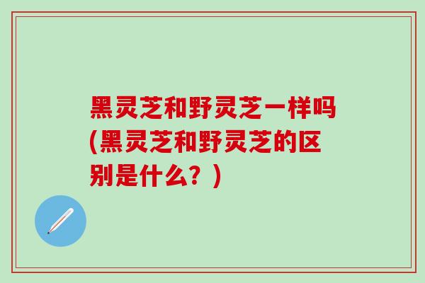 黑灵芝和野灵芝一样吗(黑灵芝和野灵芝的区别是什么?)-第1张图片-灵芝之家 黑灵芝和野灵芝一样吗(黑灵芝和野灵芝的区别是什么?)-第1张图片-灵芝之家