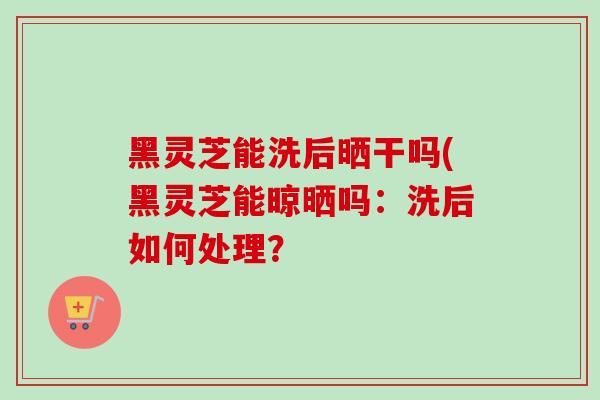 黑灵芝能洗后晒干吗(黑灵芝能晾晒吗:洗后如何处理?-第1张图片-灵芝之家 黑灵芝能洗后晒干吗(黑灵芝能晾晒吗:洗后如何处理?-第1张图片-灵芝之家