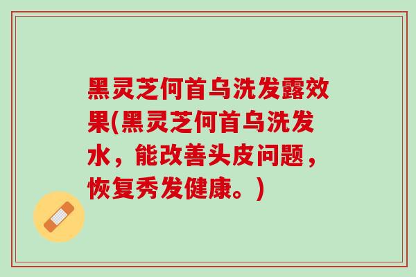 黑灵芝何首乌洗发露效果(黑灵芝何首乌洗发水，能改善头皮问题，恢复秀发健康。)-第1张图片-灵芝之家