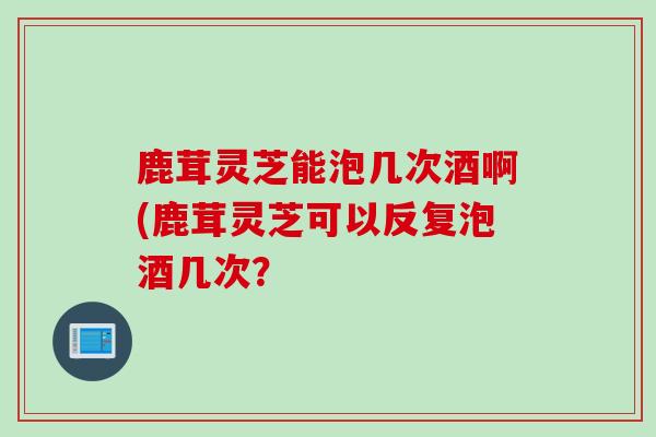 鹿茸灵芝能泡几次酒啊(鹿茸灵芝可以反复泡酒几次?-第1张图片-灵芝之家 鹿茸灵芝能泡几次酒啊(鹿茸灵芝可以反复泡酒几次?-第1张图片-灵芝之家