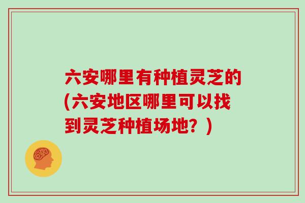 六安哪里有种植灵芝的(六安地区哪里可以找到灵芝种植场地？)-第1张图片-灵芝之家