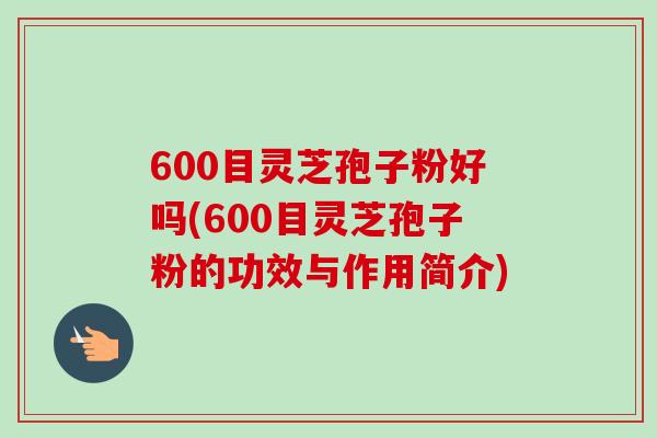 600目灵芝孢子粉好吗(600目灵芝孢子粉的功效与作用简介)-第1张图片-灵芝之家