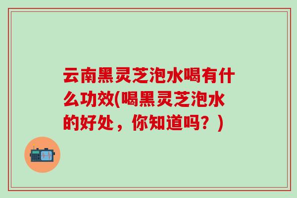 云南黑灵芝泡水喝有什么功效(喝黑灵芝泡水的好处,你知道吗?)-第1张图片-灵芝之家 云南黑灵芝泡水喝有什么功效(喝黑灵芝泡水的好处,你知道吗?)-第1张图片-灵芝之家