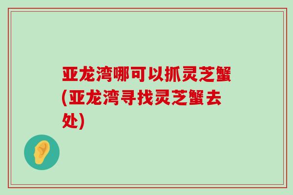亚龙湾哪可以抓灵芝蟹(亚龙湾寻找灵芝蟹去处)-第1张图片-灵芝之家 亚龙湾哪可以抓灵芝蟹(亚龙湾寻找灵芝蟹去处)-第1张图片-灵芝之家