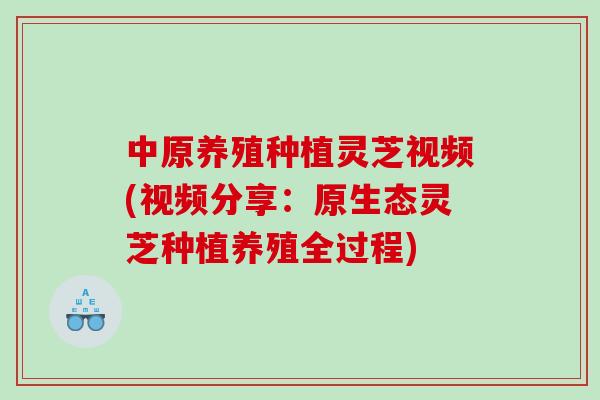 中原养殖种植灵芝视频(视频分享:原生态灵芝种植养殖全过程)-第1张图片-灵芝之家 中原养殖种植灵芝视频(视频分享:原生态灵芝种植养殖全过程)-第1张图片-灵芝之家
