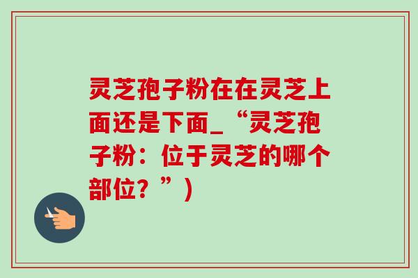 灵芝孢子粉在在灵芝上面还是下面_“灵芝孢子粉:位于灵芝的哪个部位?”)-第1张图片-灵芝之家 灵芝孢子粉在在灵芝上面还是下面_“灵芝孢子粉:位于灵芝的哪个部位?”)-第1张图片-灵芝之家