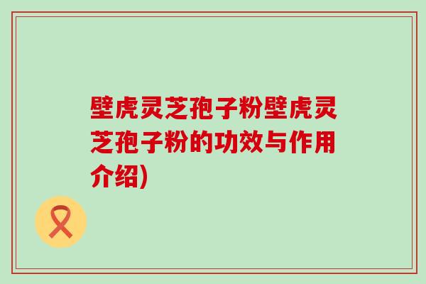 壁虎灵芝孢子粉壁虎灵芝孢子粉的功效与作用介绍)-第1张图片-灵芝之家 壁虎灵芝孢子粉壁虎灵芝孢子粉的功效与作用介绍)-第1张图片-灵芝之家