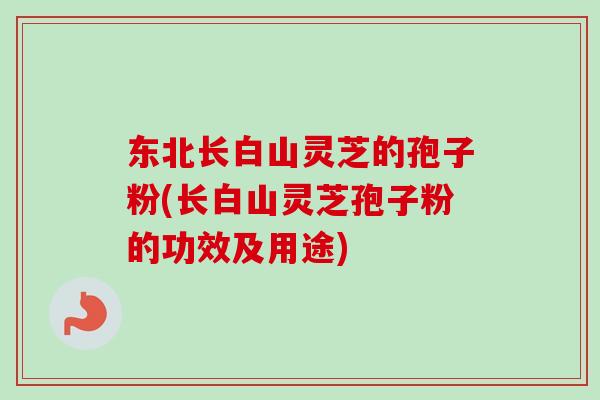 东北长白山灵芝的孢子粉(长白山灵芝孢子粉的功效及用途)-第1张图片-灵芝之家 东北长白山灵芝的孢子粉(长白山灵芝孢子粉的功效及用途)-第1张图片-灵芝之家