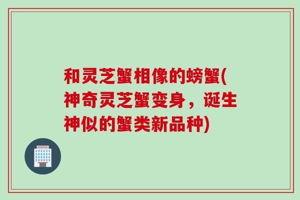 和灵芝蟹相像的螃蟹(神奇灵芝蟹变身,诞生神似的蟹类新品种)-第1张图片-灵芝之家 和灵芝蟹相像的螃蟹(神奇灵芝蟹变身,诞生神似的蟹类新品种)-第1张图片-灵芝之家