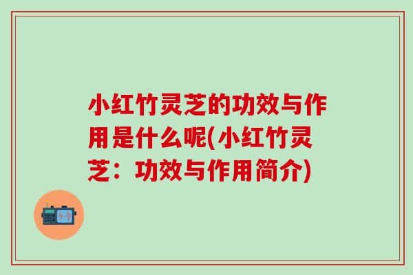 小红竹灵芝的功效与作用是什么呢(小红竹灵芝:功效与作用简介)-第1张图片-灵芝之家 小红竹灵芝的功效与作用是什么呢(小红竹灵芝:功效与作用简介)-第1张图片-灵芝之家