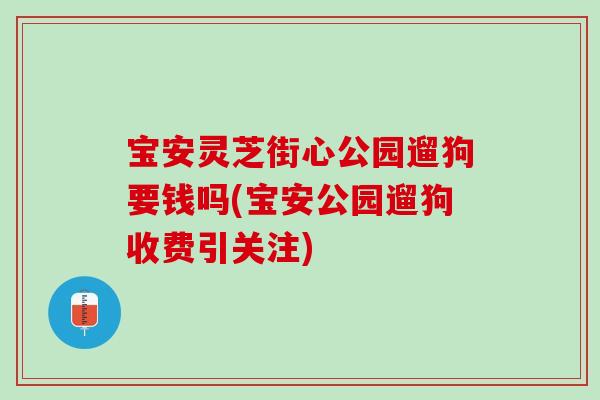 宝安灵芝街心公园遛狗要钱吗(宝安公园遛狗收费引关注)-第1张图片-灵芝之家 宝安灵芝街心公园遛狗要钱吗(宝安公园遛狗收费引关注)-第1张图片-灵芝之家