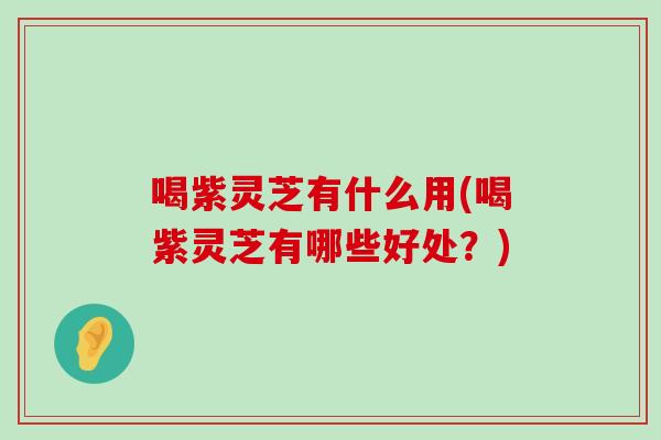 喝紫灵芝有什么用(喝紫灵芝有哪些好处?)-第1张图片-灵芝之家 喝紫灵芝有什么用(喝紫灵芝有哪些好处?)-第1张图片-灵芝之家