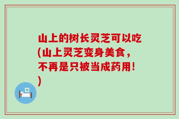 山上的树长灵芝可以吃(山上灵芝变身美食,不再是只被当成药用!)-第1张图片-灵芝之家 山上的树长灵芝可以吃(山上灵芝变身美食,不再是只被当成药用!)-第1张图片-灵芝之家