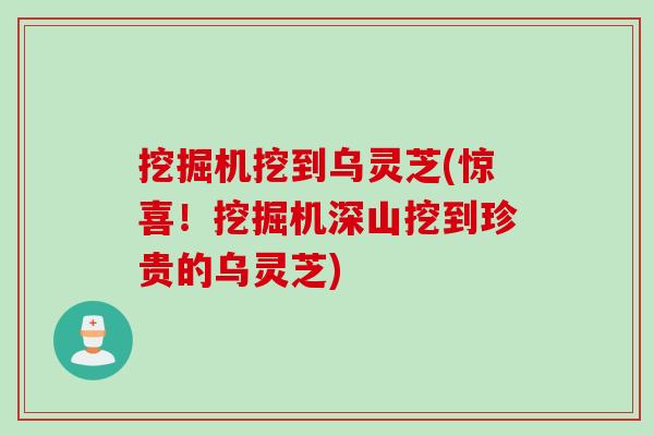 挖掘机挖到乌灵芝(惊喜!挖掘机深山挖到珍贵的乌灵芝)-第1张图片-灵芝之家 挖掘机挖到乌灵芝(惊喜!挖掘机深山挖到珍贵的乌灵芝)-第1张图片-灵芝之家