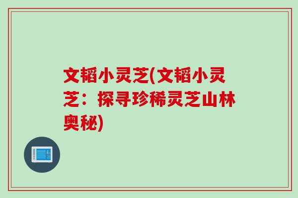 文韬小灵芝(文韬小灵芝：探寻珍稀灵芝山林奥秘)-第1张图片-灵芝之家