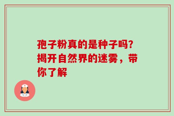 孢子粉真的是种子吗?揭开自然界的迷雾,带你了解-第1张图片-灵芝之家 孢子粉真的是种子吗?揭开自然界的迷雾,带你了解-第1张图片-灵芝之家