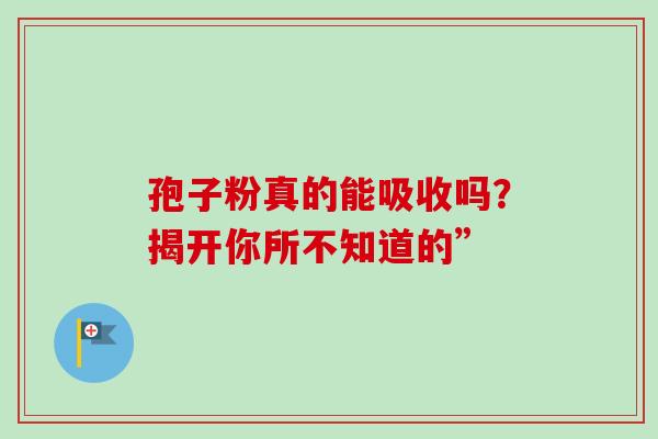 孢子粉真的能吸收吗?揭开你所不知道的”-第1张图片-灵芝之家 孢子粉真的能吸收吗?揭开你所不知道的”-第1张图片-灵芝之家